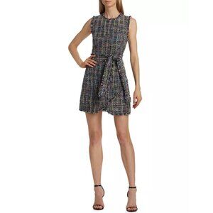 Cinq à Sept Colorful Tweed Sleeveless Mini Dress